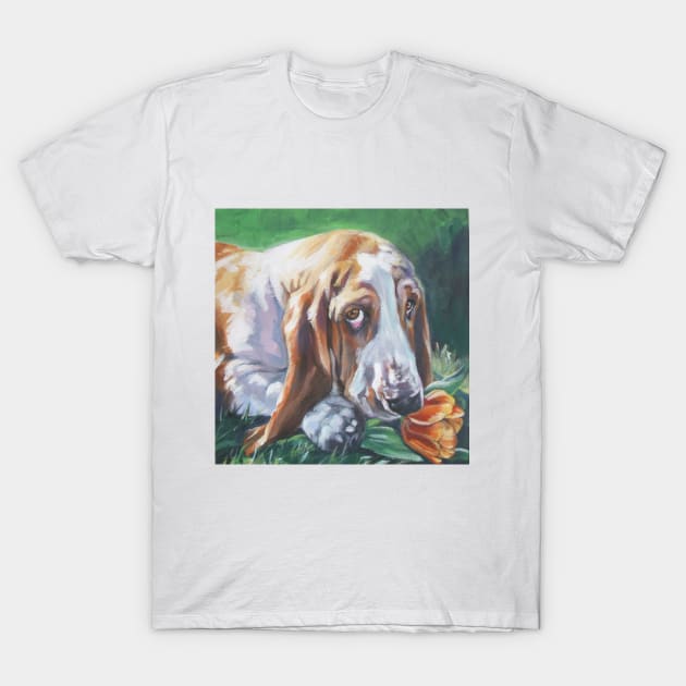 Basset Hound Fine Art Painting T-Shirt by LASHEPARD